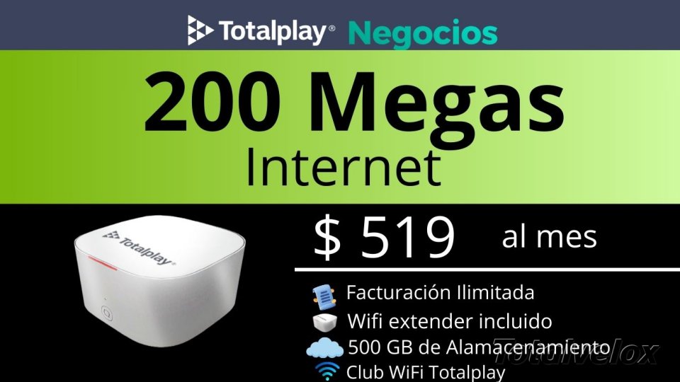 Negocios 200 Megas Internet - TOTAL VELOX