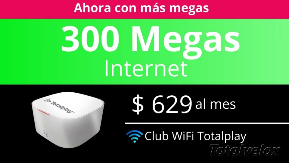 paquete 300 Megas Internet - TOTAL VELOX