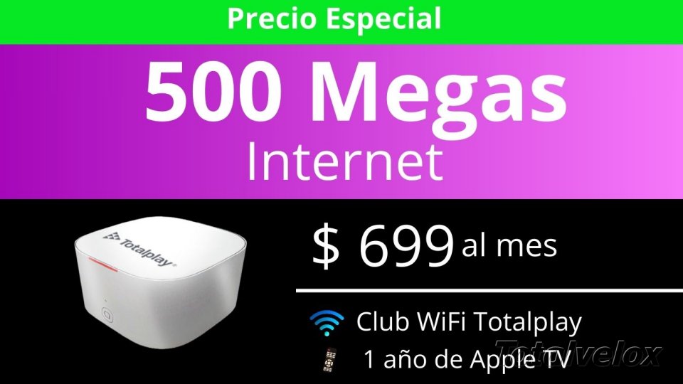 Paquete 500 Megas Internet - TOTAL VELOX