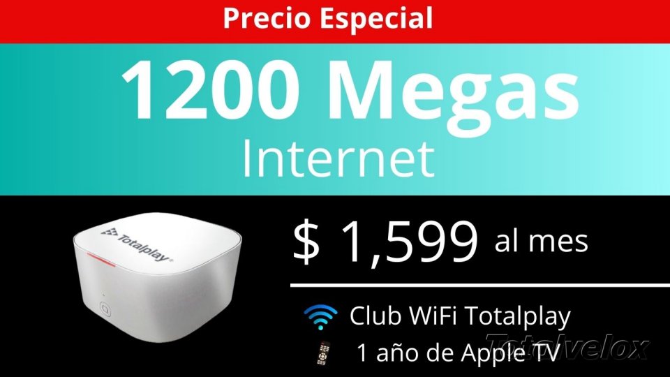 Paquete 1200 Megas Internet - TOTAL VELOX