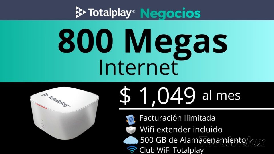 Negocios 800 Megas Internet - TOTAL VELOX